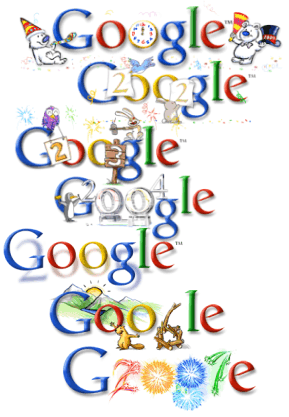 2001-2007 Google 新年 Doodle